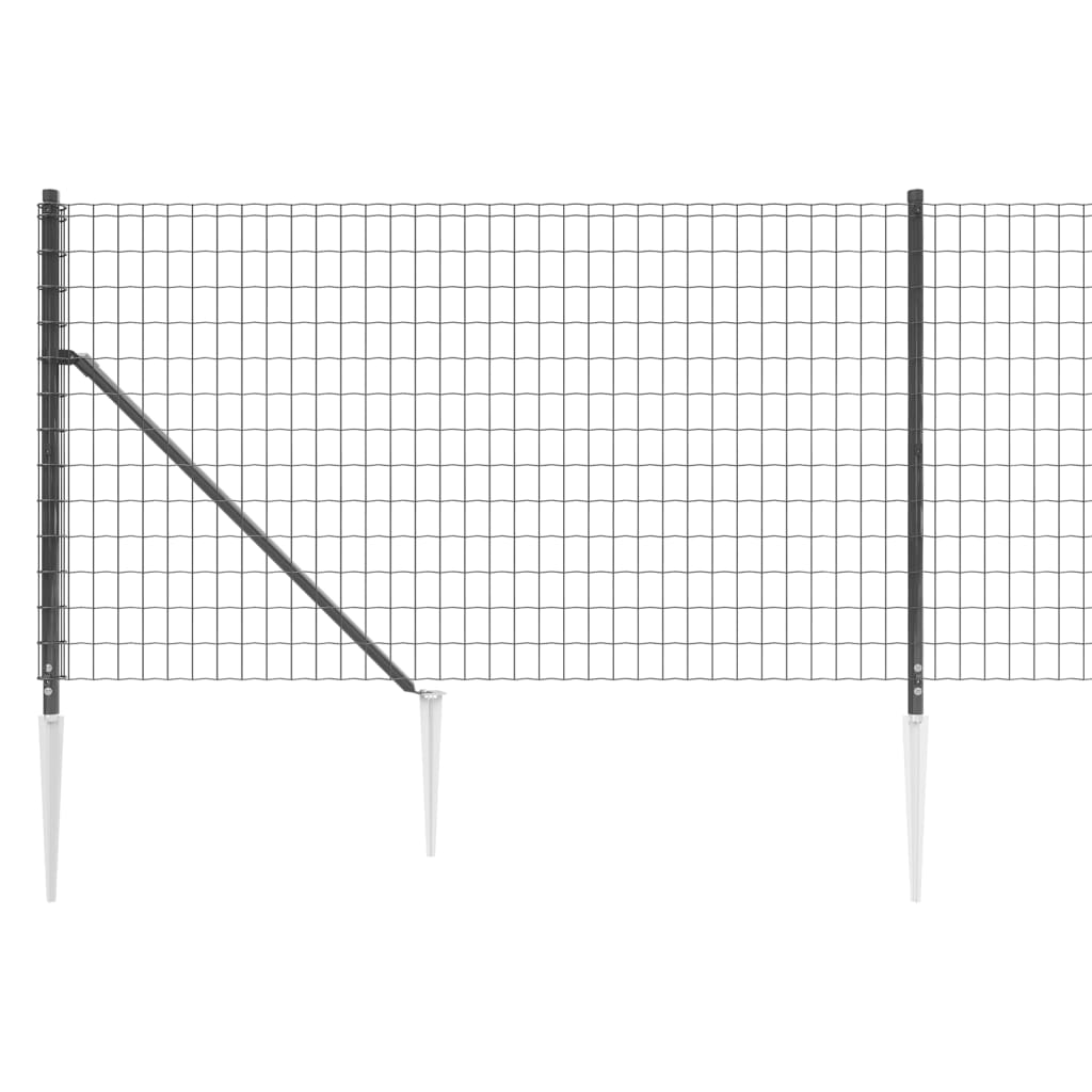 trådhegn med jordspyd 1,1x10 m antracitgrå