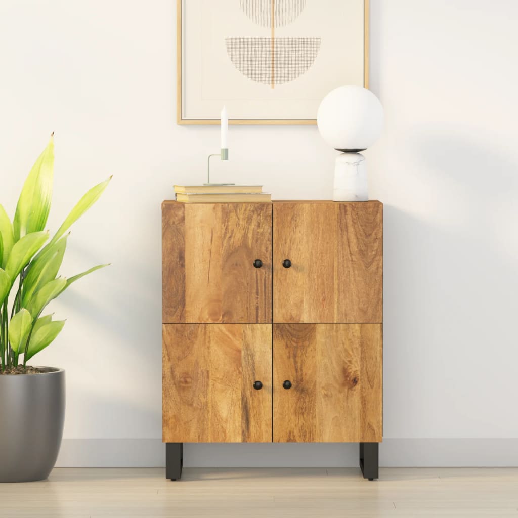 skænk med 4 låger 60x33x75 cm massivt mangotræ