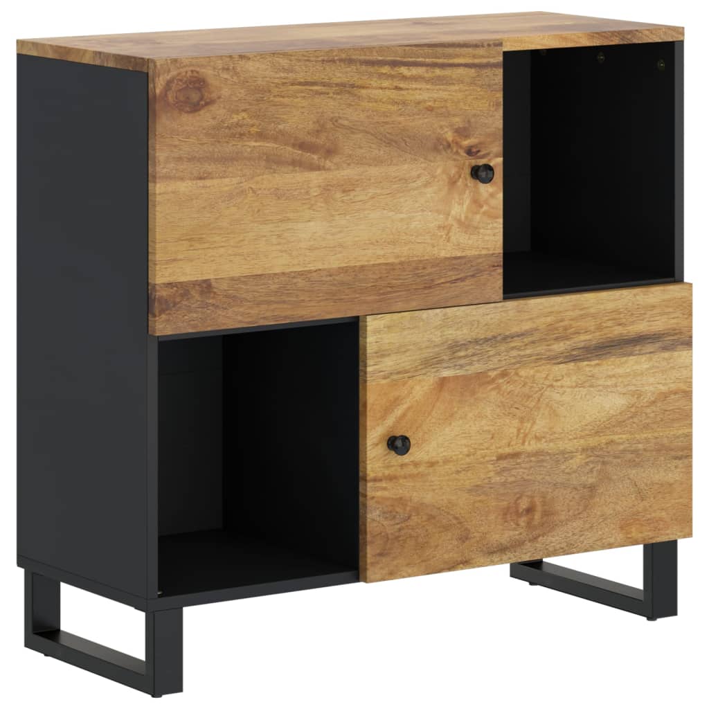 skænk med 2 låger 80x33x75 cm massivt mangotræ