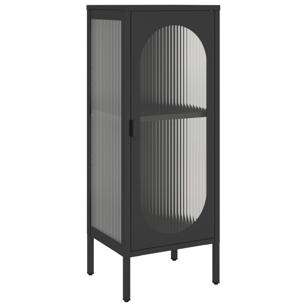 skænk 40x35x105 cm glas og stål sort