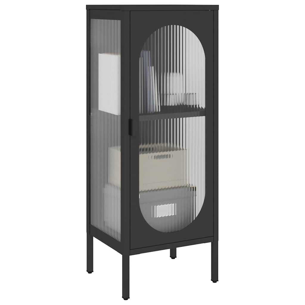skænk 40x35x105 cm glas og stål sort