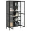 skab 85x40x180 cm glas og stål sort