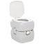 transportabelt campingtoilet 22+12 l HDPE grå og hvid