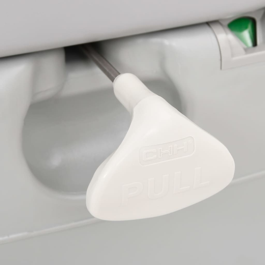 transportabelt campingtoilet 22+12 l HDPE grå og hvid