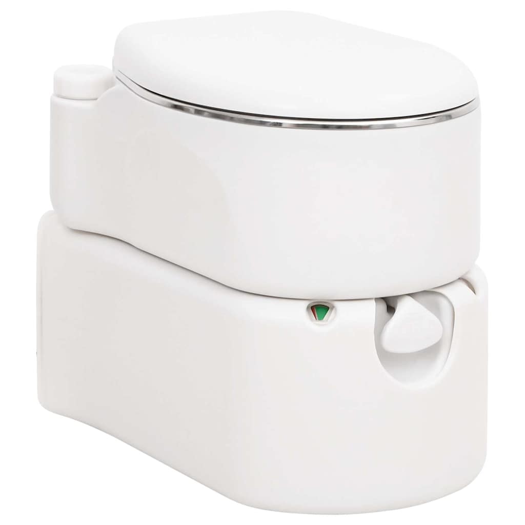 bærbart campingtoilet 24+17 l HDPE og stål hvid