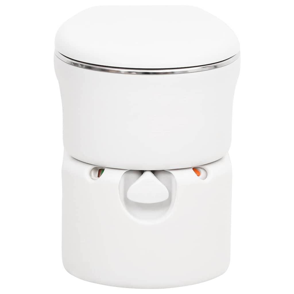 bærbart campingtoilet 24+17 l HDPE og stål hvid