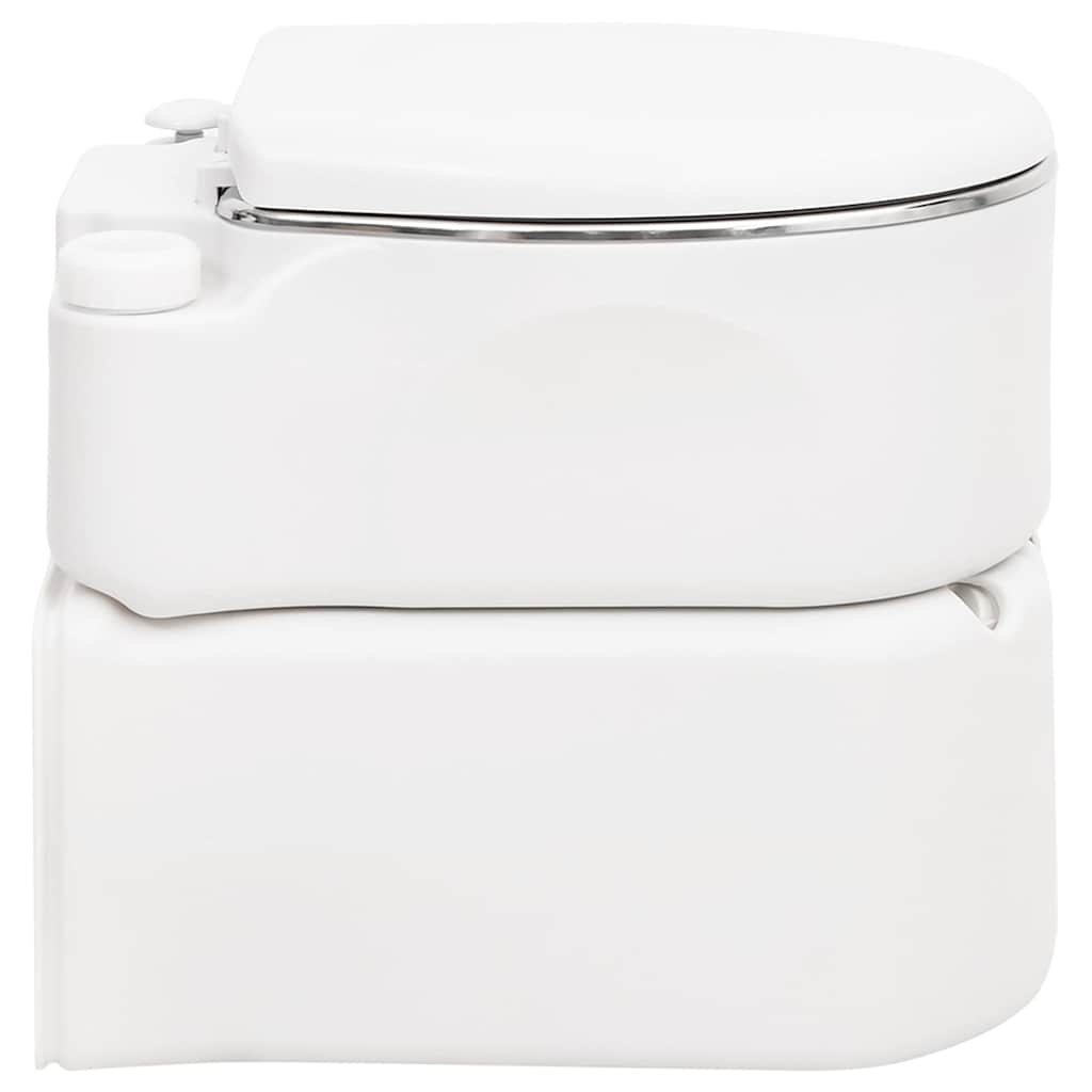 bærbart campingtoilet 24+17 l HDPE og stål hvid