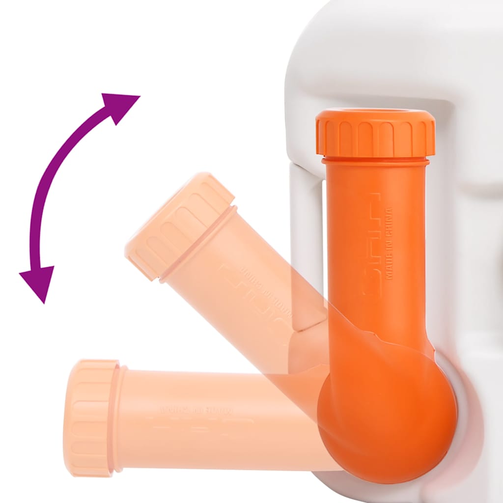 bærbart campingtoilet 24+17 l HDPE og stål hvid