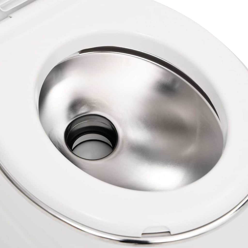 bærbart campingtoilet 24+17 l HDPE og stål hvid