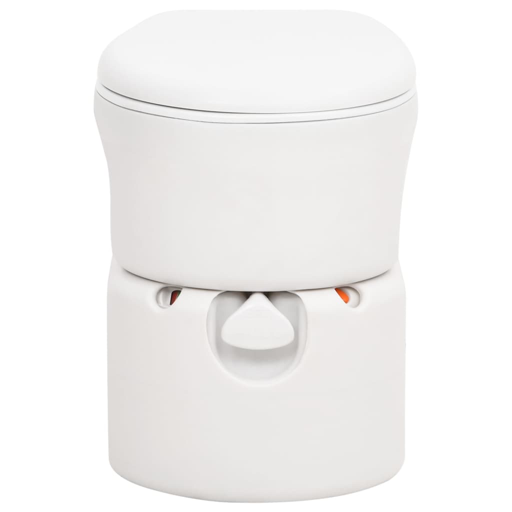 bærbart campingtoilet 24+17 l HDPE og emalje hvid