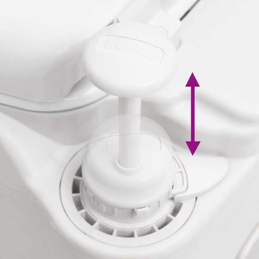 bærbart campingtoilet 24+17 l HDPE og emalje hvid