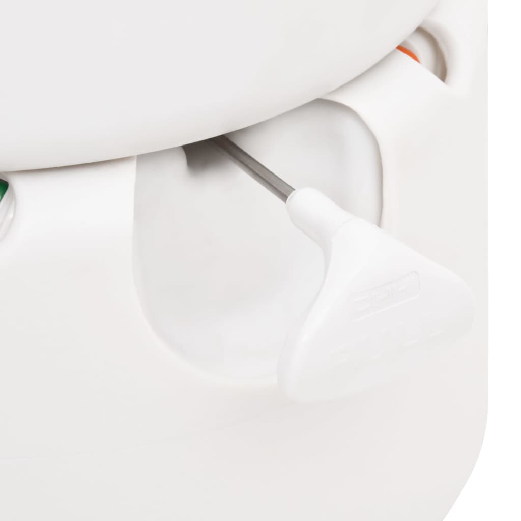 bærbart campingtoilet 24+17 l HDPE og emalje hvid