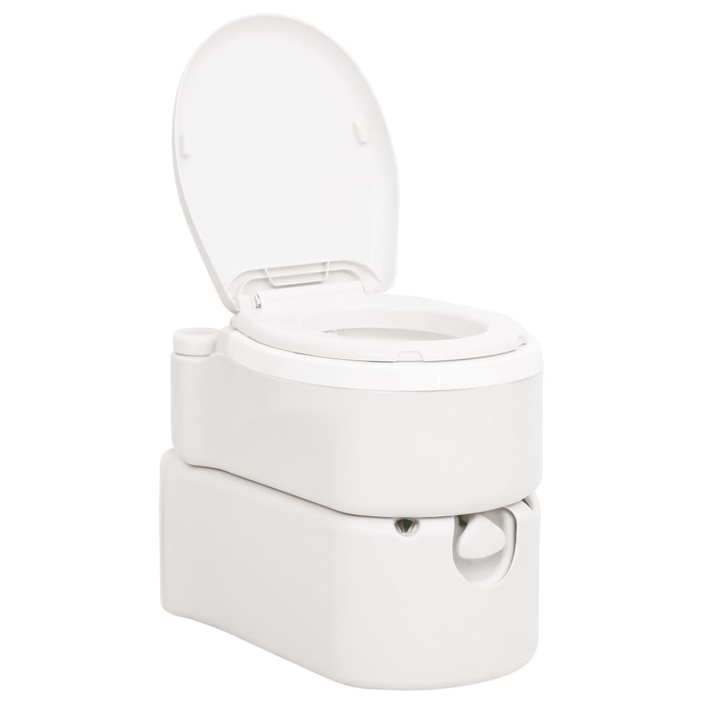bærbart campingtoilet 24+17 l HDPE og PP hvid