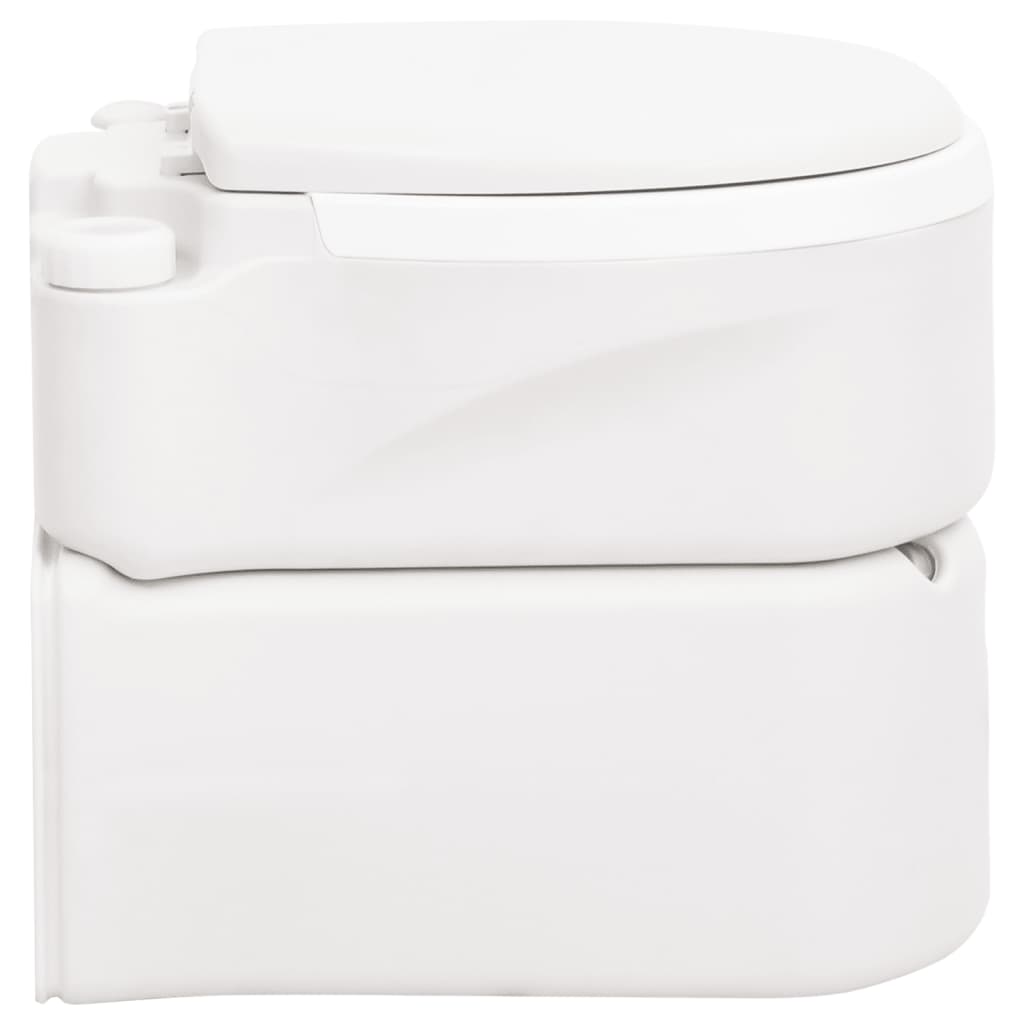 bærbart campingtoilet 24+17 l HDPE og PP hvid