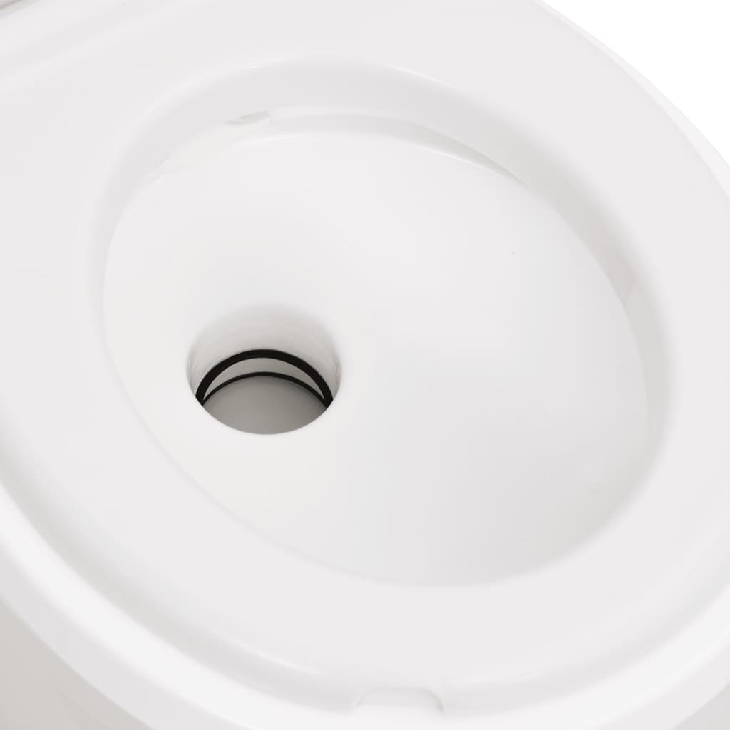bærbart campingtoilet 24+17 l HDPE og PP hvid