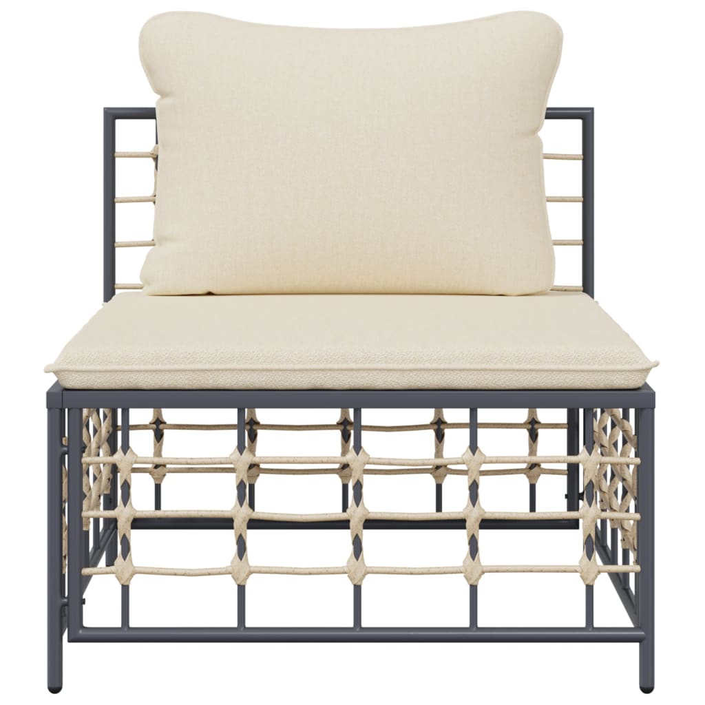 midtermodul til havesofa med hynder polyrattan beige