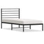 sengeramme med sengegavl 80x200 cm metal sort