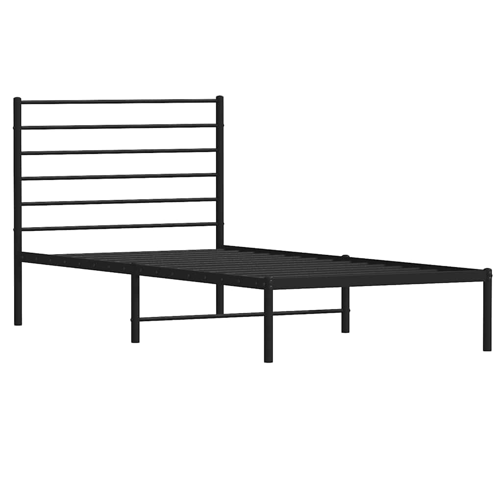 sengeramme med sengegavl 80x200 cm metal sort