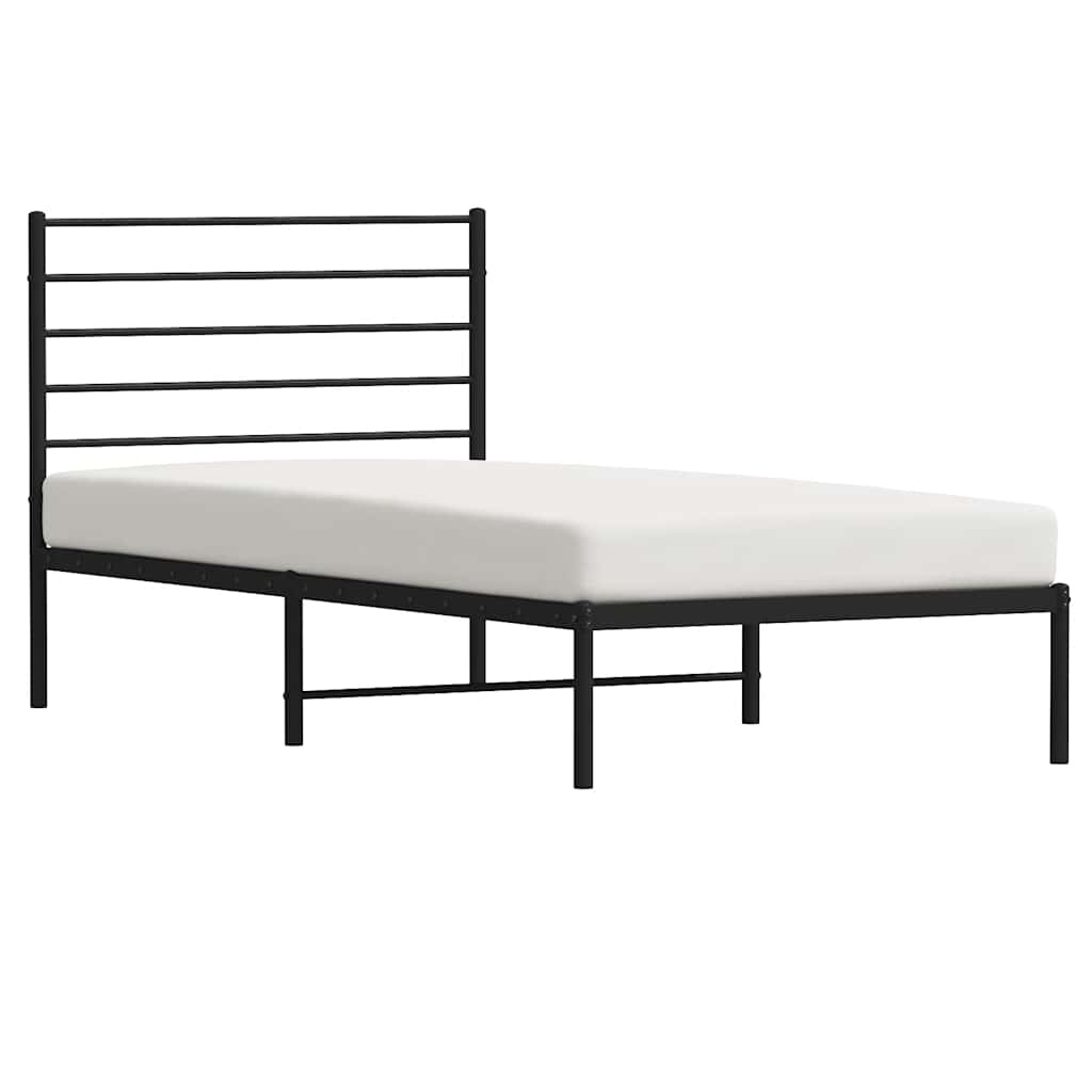 sengeramme med sengegavl 80x200 cm metal sort