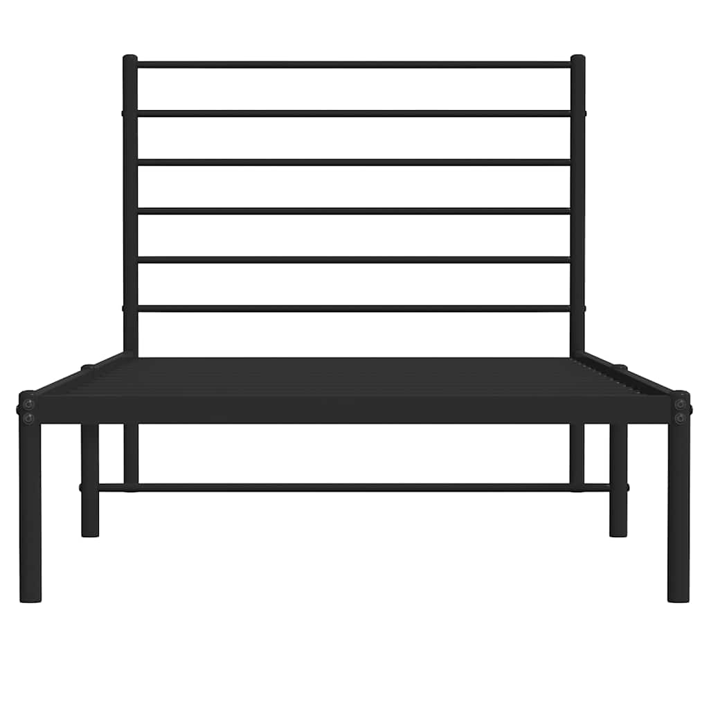 sengeramme med sengegavl 80x200 cm metal sort