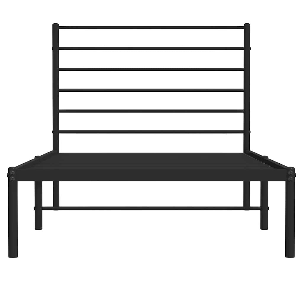 sengeramme med sengegavl 90x190 cm metal sort