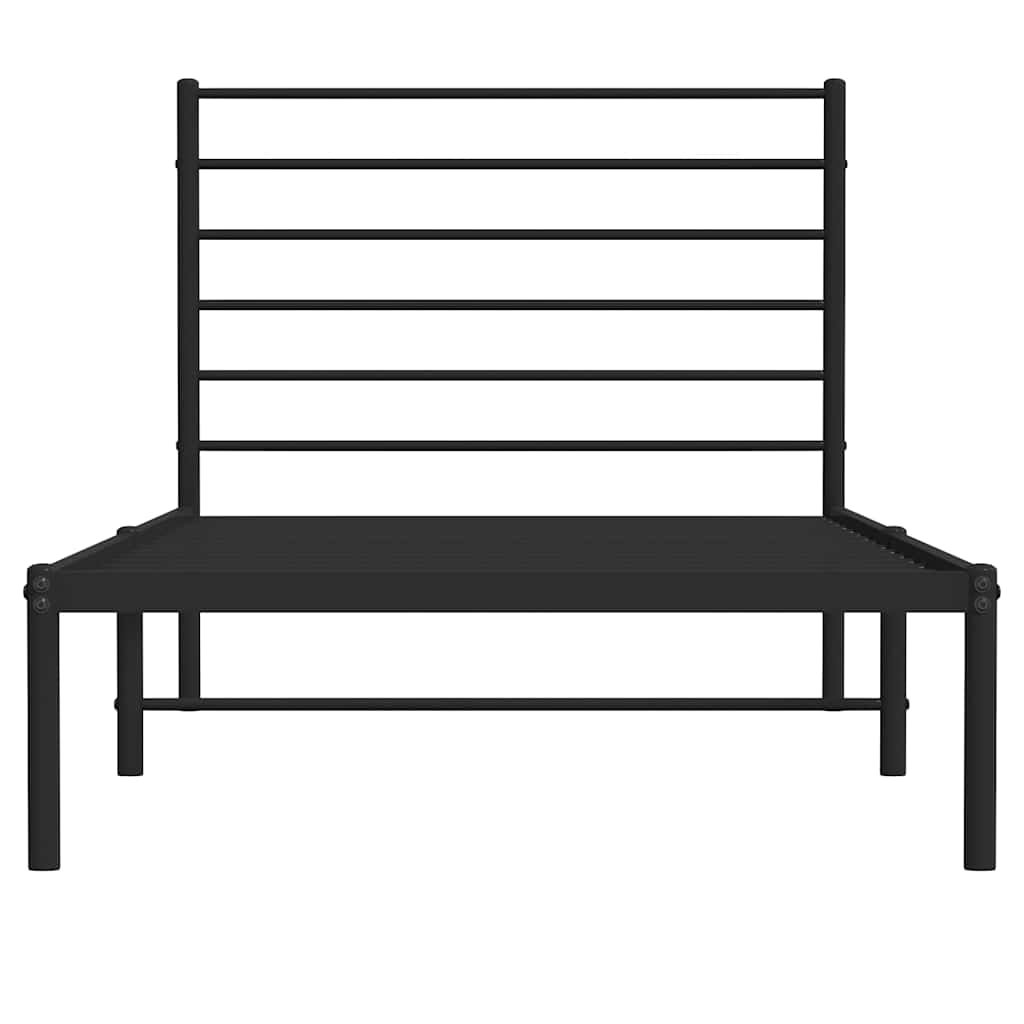 sengeramme med sengegavl 90x200 cm metal sort