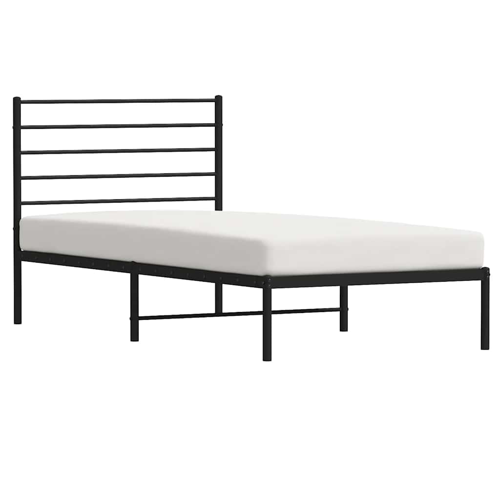 sengeramme med sengegavl 100x200 cm metal sort