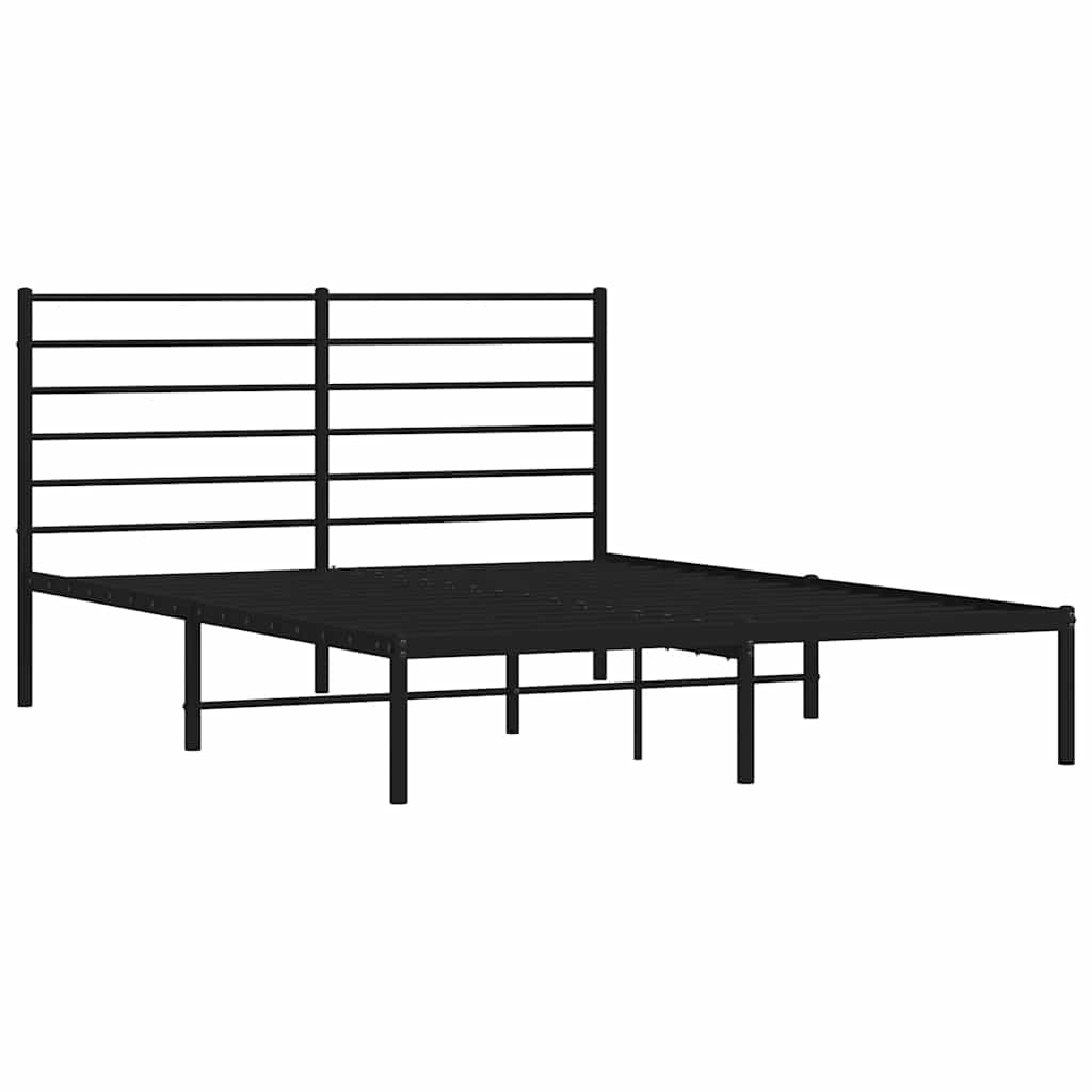 sengeramme med sengegavl 135x190 cm metal sort