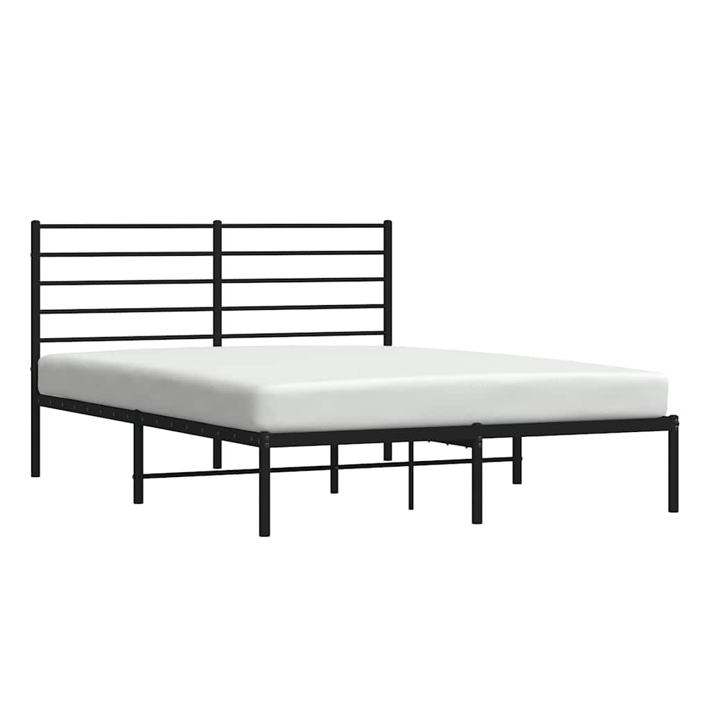 sengeramme med sengegavl 135x190 cm metal sort