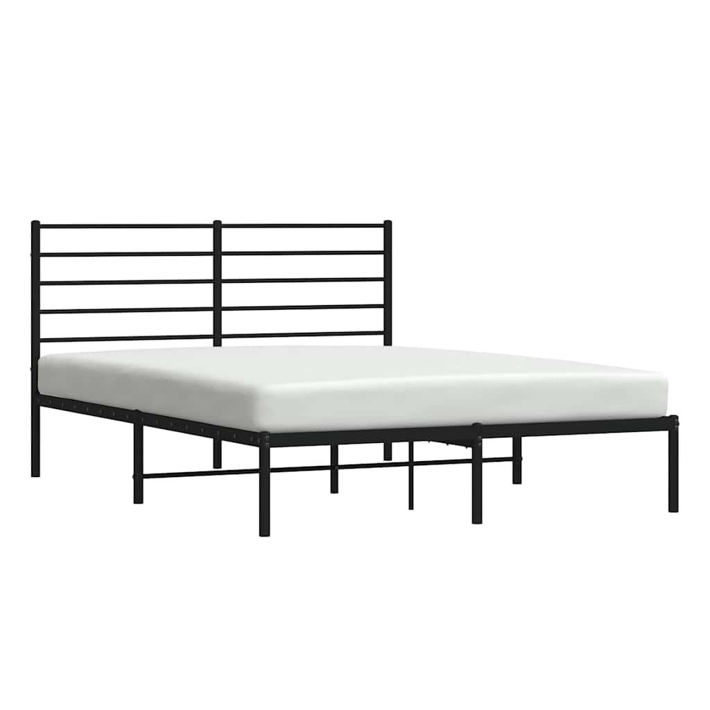 sengeramme med sengegavl 140x190 cm metal sort