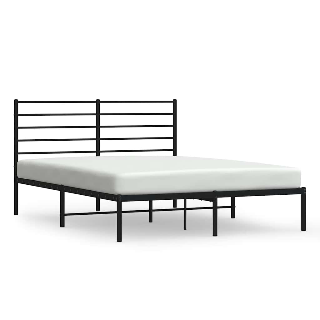 sengeramme med sengegavl 140x200 cm metal sort