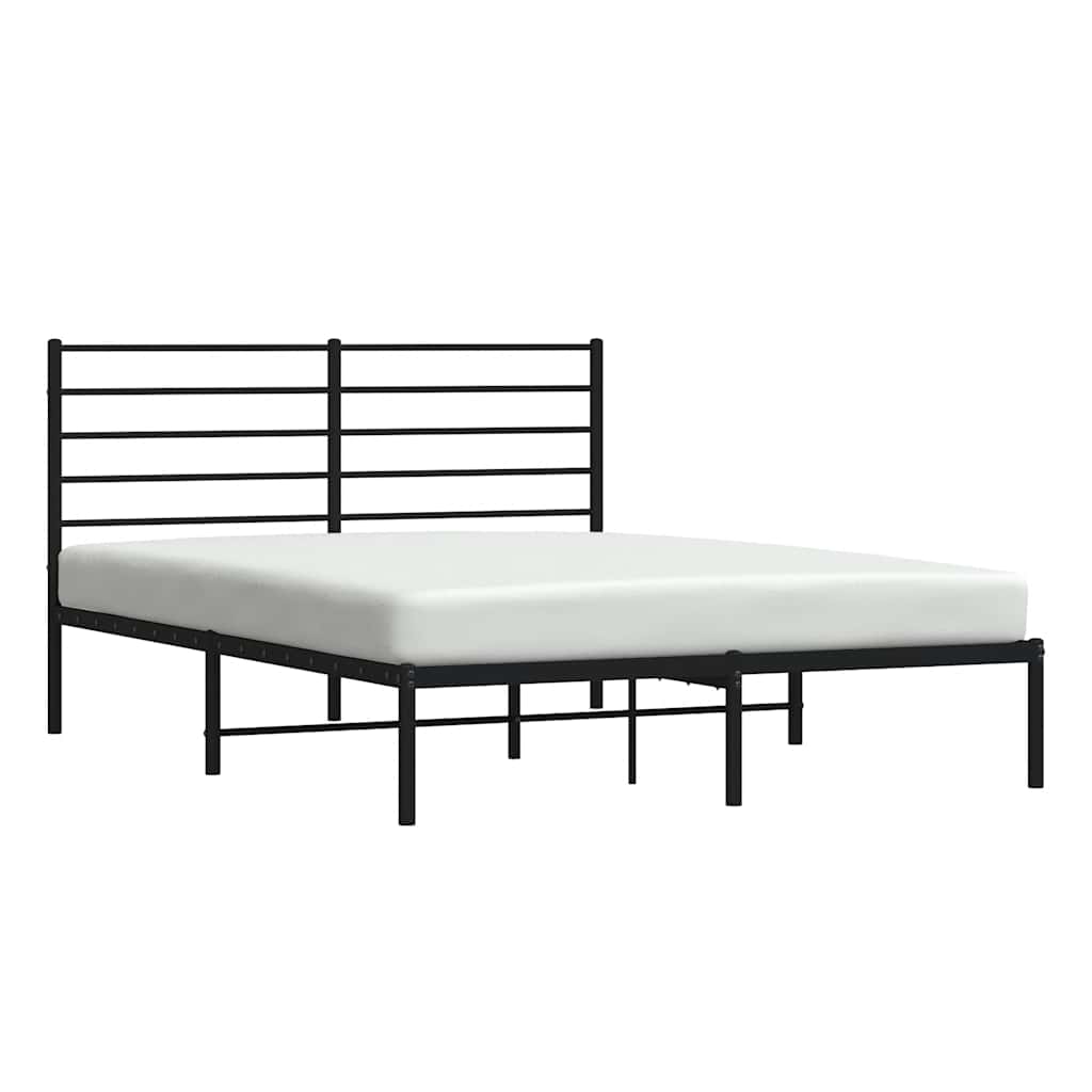 sengeramme med sengegavl 140x200 cm metal sort