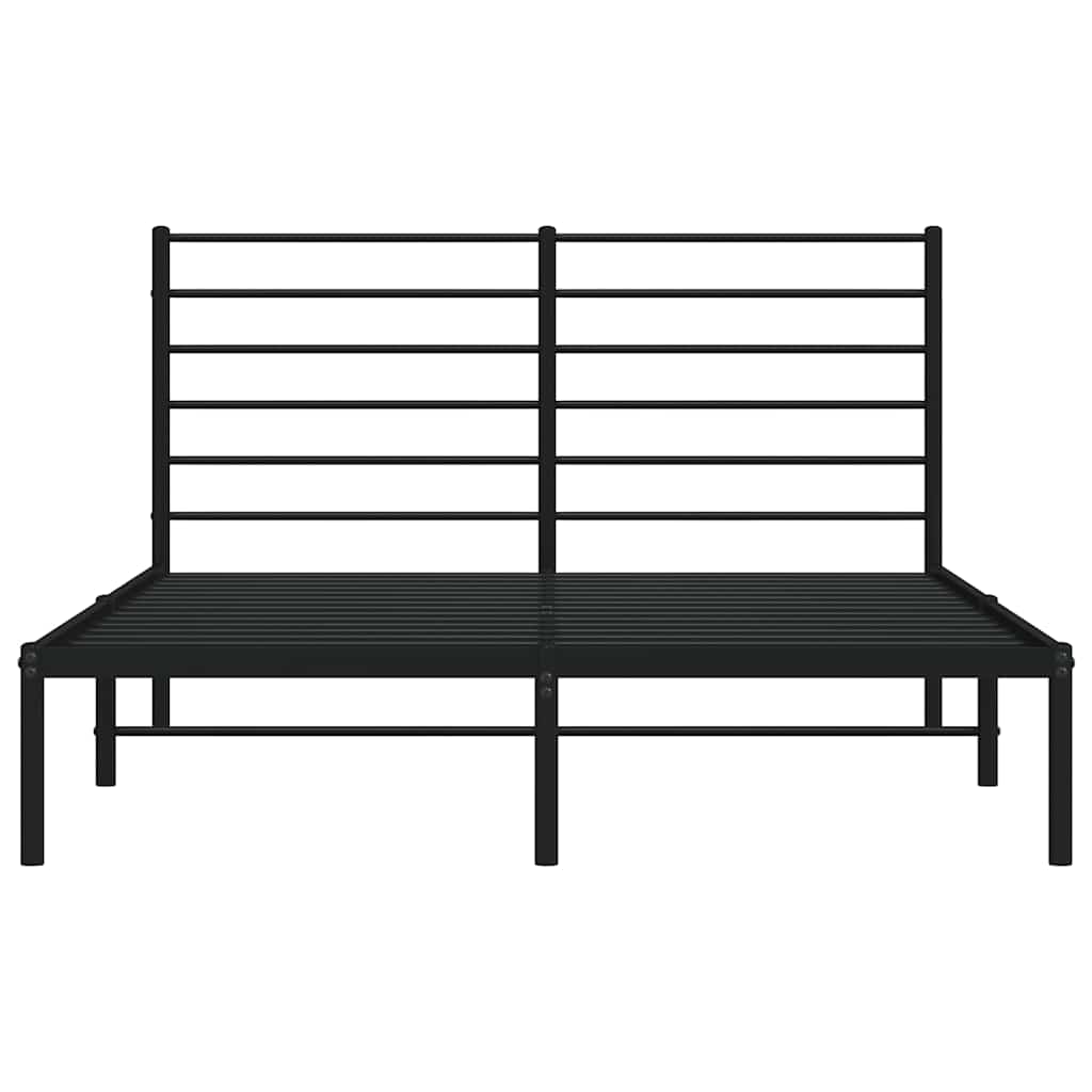 sengeramme med sengegavl 150x200 cm metal sort