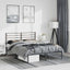 sengeramme med sengegavl 150x200 cm metal sort