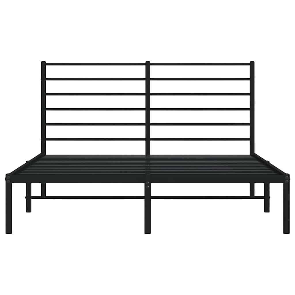 sengeramme med sengegavl 160x200 cm metal sort