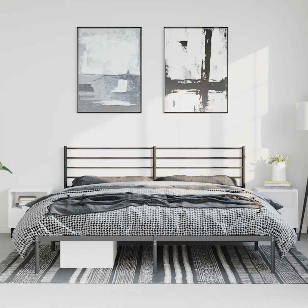 sengeramme med sengegavl 183x213 cm metal sort