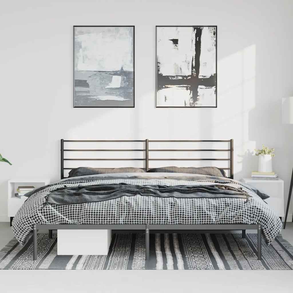 sengeramme med sengegavl 193x203 cm metal sort