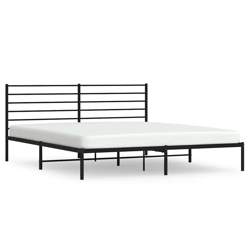 sengeramme med sengegavl 200x200 cm metal sort