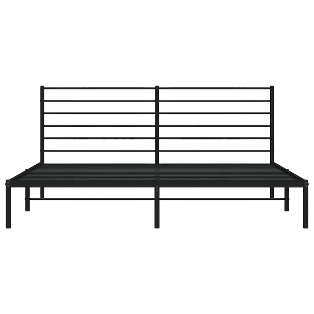 sengeramme med sengegavl 200x200 cm metal sort