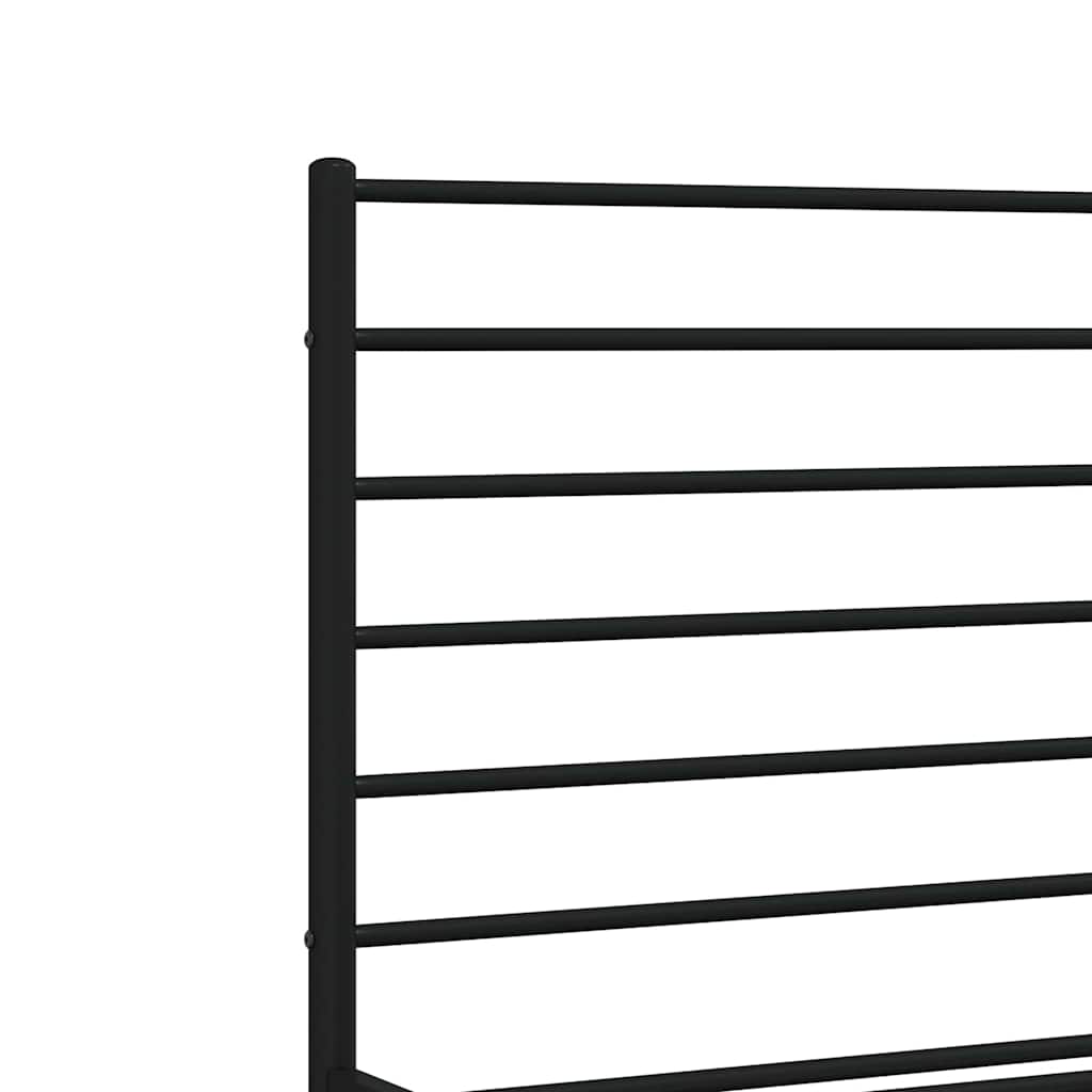 sengeramme med sengegavl 200x200 cm metal sort