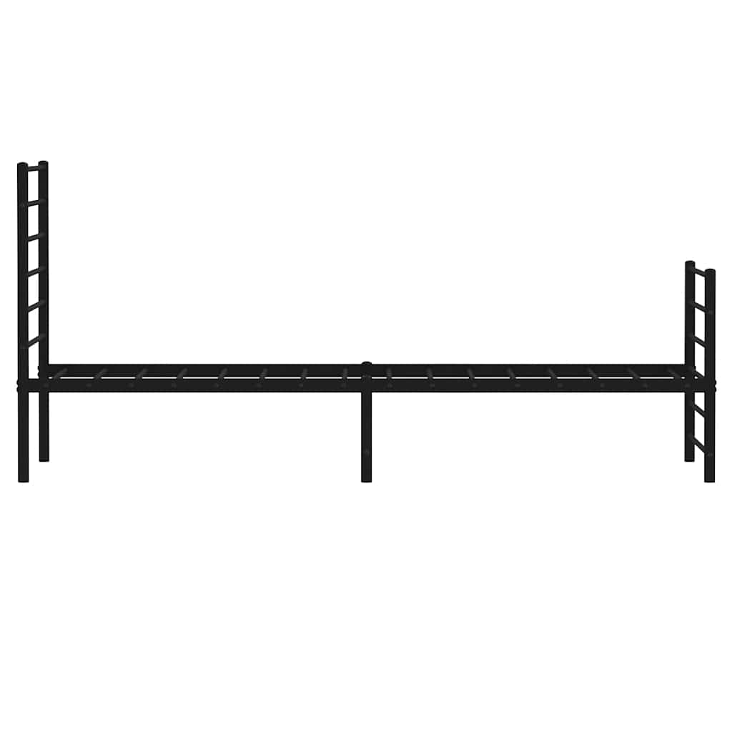 sengeramme med sengegavl og fodgærde 90x200 cm metal sort