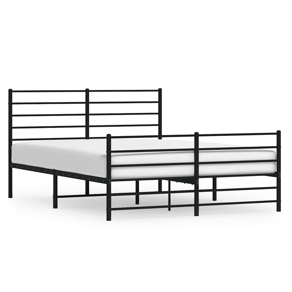 sengeramme uden madras med fodgærde 160x200 cm sort