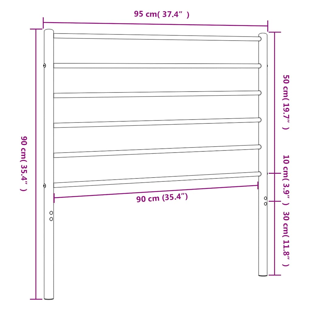 udskiftningsgavl 90 cm metal sort