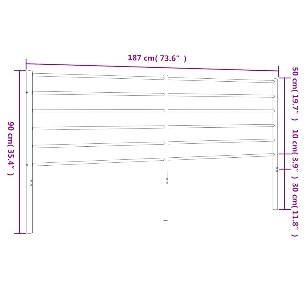 udskiftningsgavl 180 cm metal sort