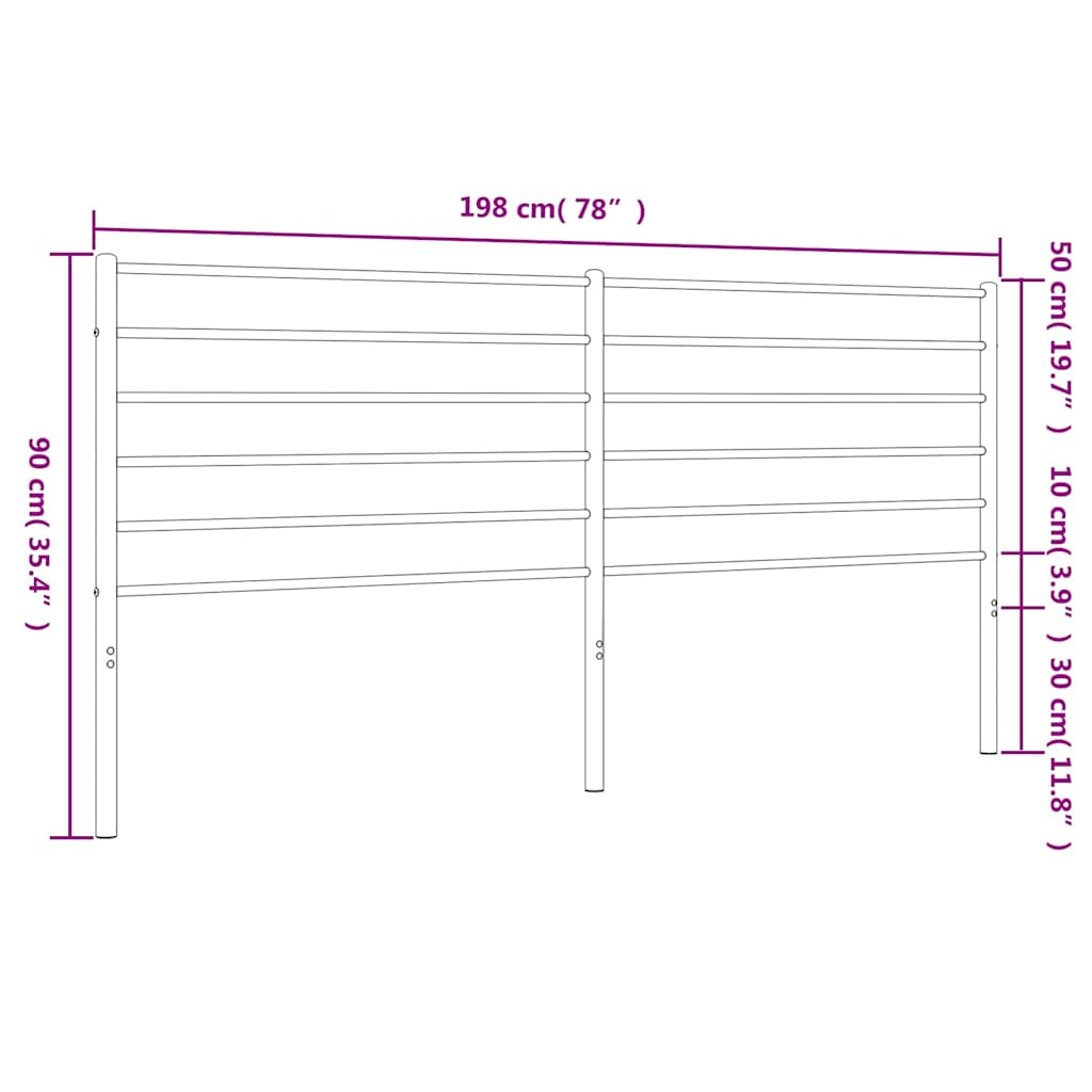 udskiftningsgavl 193 cm metal sort