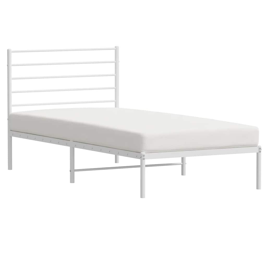 sengeramme med sengegavl 80x200 cm metal hvid