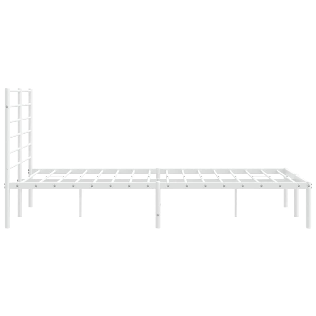sengeramme med sengegavl 120x200 cm metal hvid