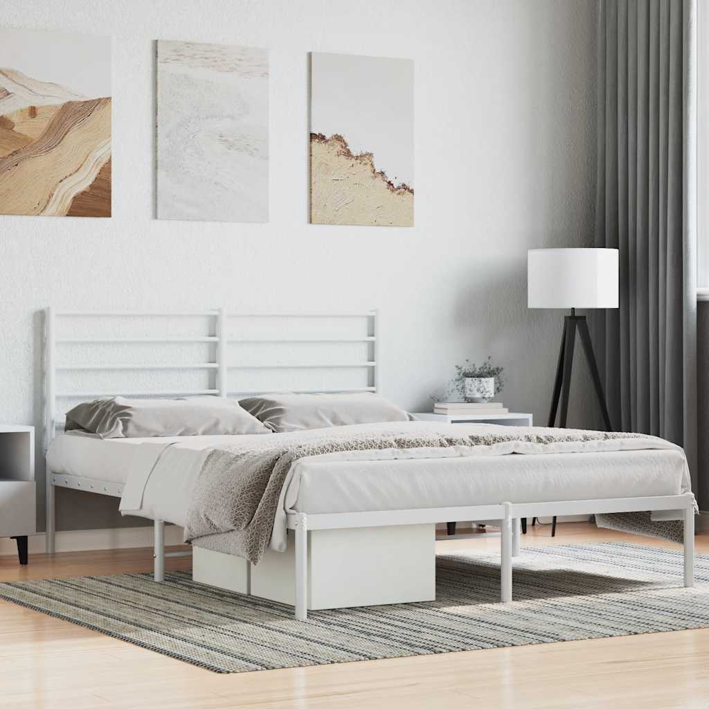 sengeramme med sengegavl 120x200 cm metal hvid