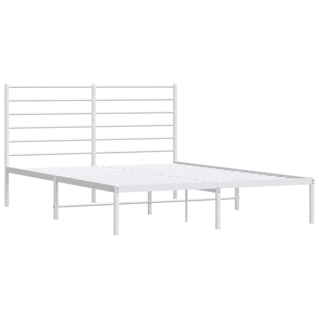sengeramme med sengegavl 135x190 cm metal hvid