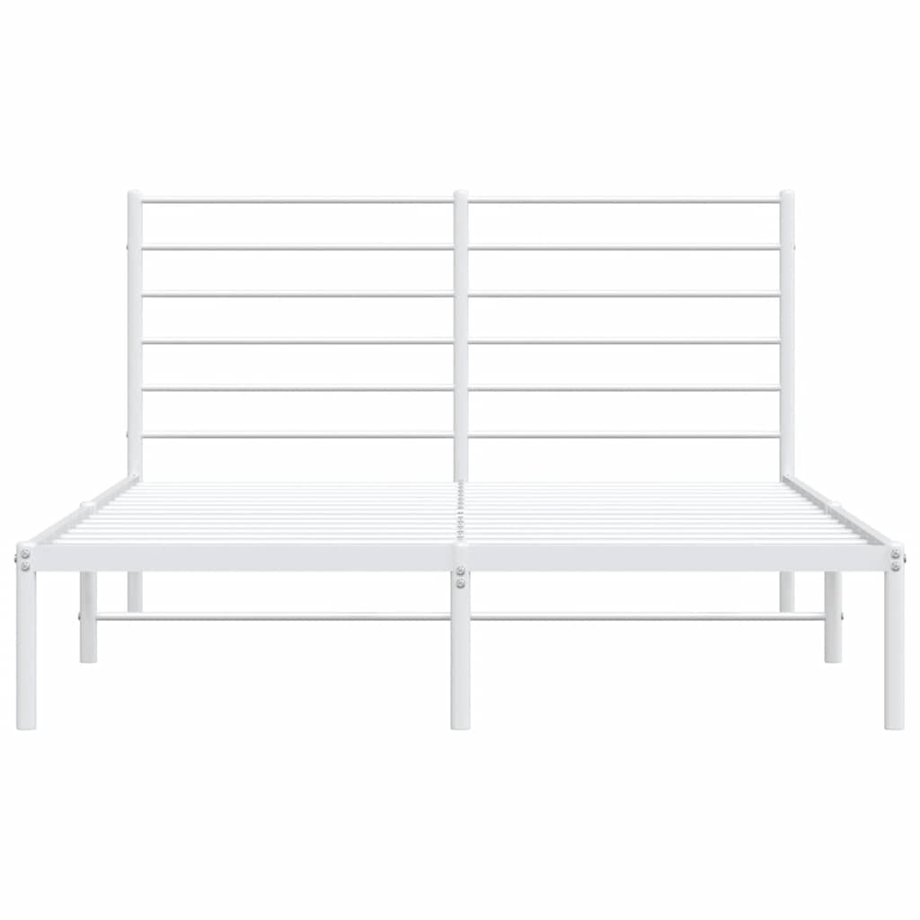 sengeramme med sengegavl 135x190 cm metal hvid